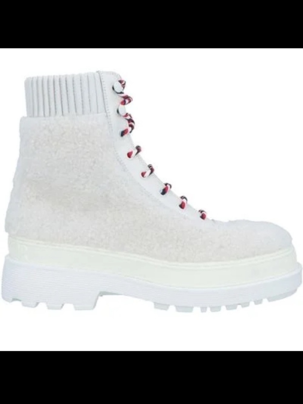 Christian Dior Hike Shearling Lace Up Boots - White - Womens 7 - NWOB